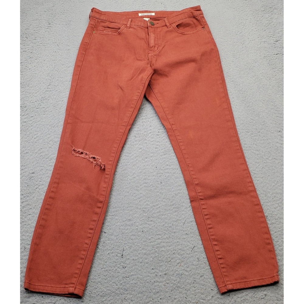 Billabong Skinny Jeans Womens 28 Red Denim Stretch Boho Streetwear Distressed